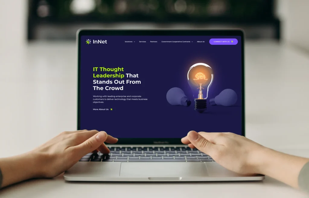 Website von InNet, einem Anbieter von IT-Dienstleistungen